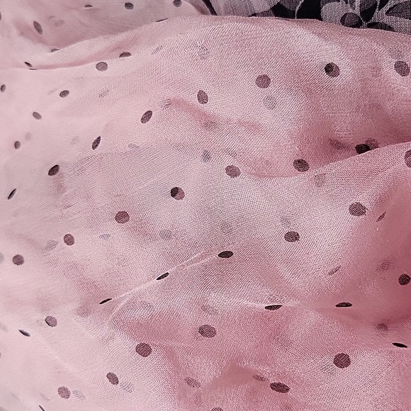 Exquisite Vintage Pink and Black Silk Retro Scarf Headcover - Picture 2 of 5